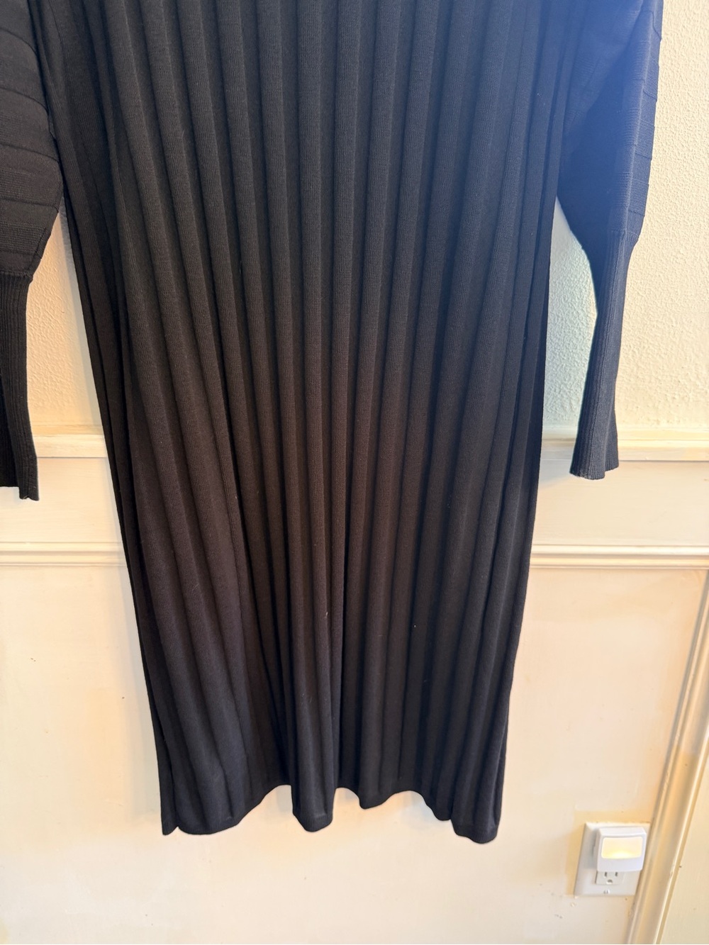Express Black Long Ribbed Open-Front Dress - Picture 5 of 5